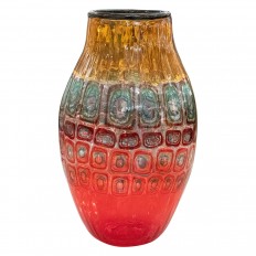 Orange and yellow murano glass vase